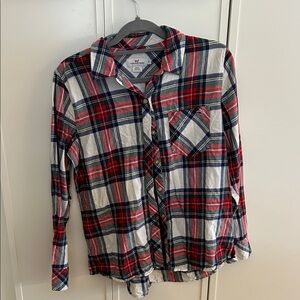 Vineyard Vines Red and Blue Plaid Button Down Shirt